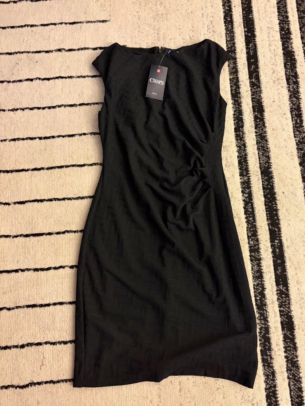 Chaps Black Midi Sheath Dress